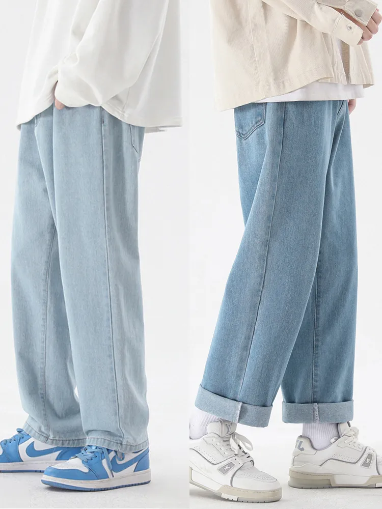 Pantalones vaqueros informales - Men'S Fashion Grey Jeans reseña y precio